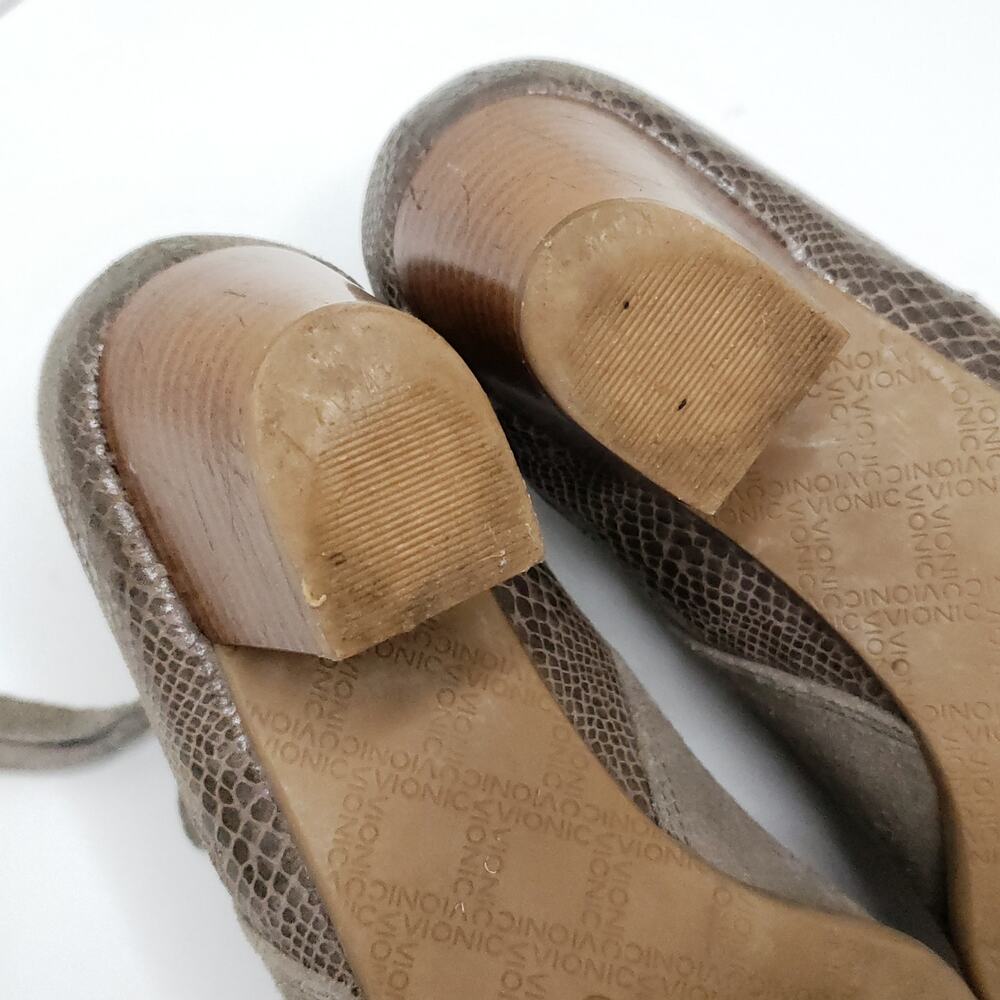 Vionic Upright Anne Ankle Boots Suede Comfort Snakeskin Embossed Women 6.5 - Picture 10 of 11